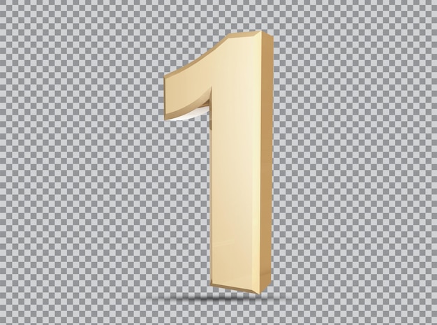 goldenes konzept 3d nummer 1 render