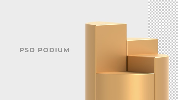 Goldenes luxuriöses goldenes 3D-gerendertes Tortenpodium