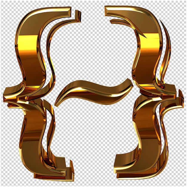 Goldenes Symbol 3D-Rendering