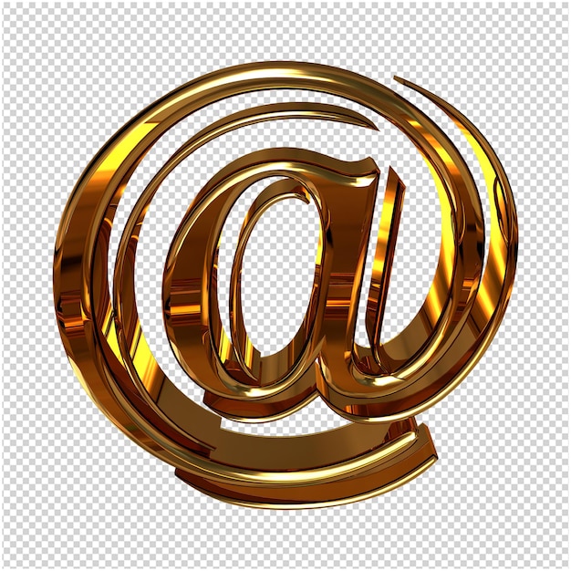 Goldenes symbol 3d-rendering