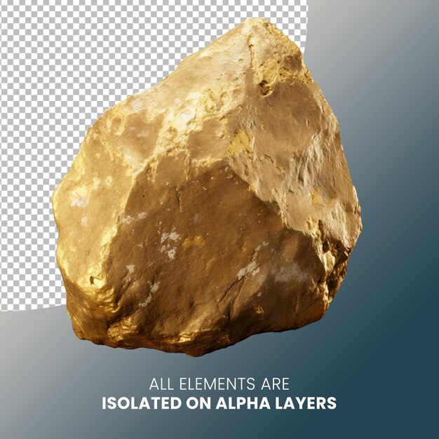 PSD golderzstein isoliert auf alpha-schicht png