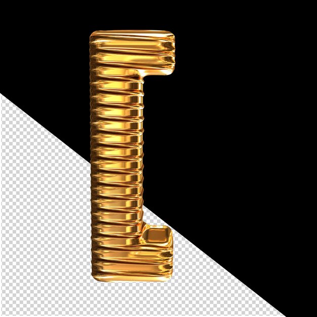 Goldes 3d-symbol mit gerippter horizontale