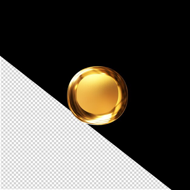 Goldes 3D-Symbol mit Schrägform