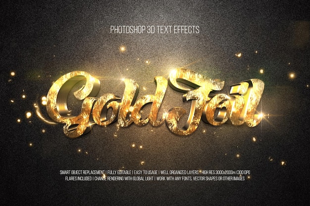 Goldfoil photoshop 3d-texteffekte