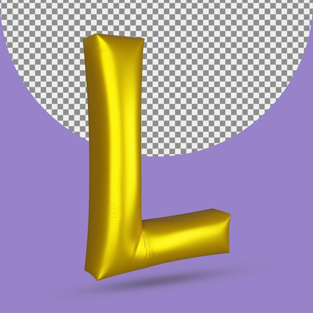 Goldfolienballon realistischer Buchstabe L 3d isoliert