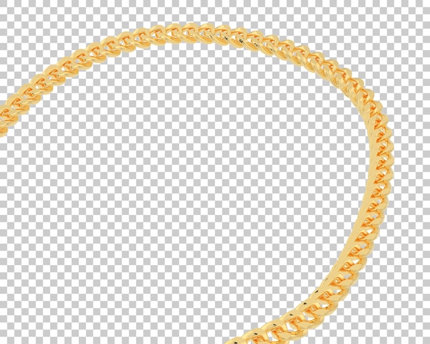 Goldkette auf transparentem hintergrund 3d-darstellung