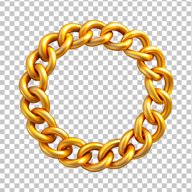 Goldkette isoliert auf durchsichtigem Hintergrund 3D-Rendering-Illustration
