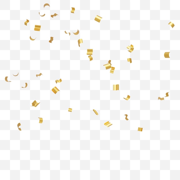 Goldkonfetti auf transparentem Hintergrund
