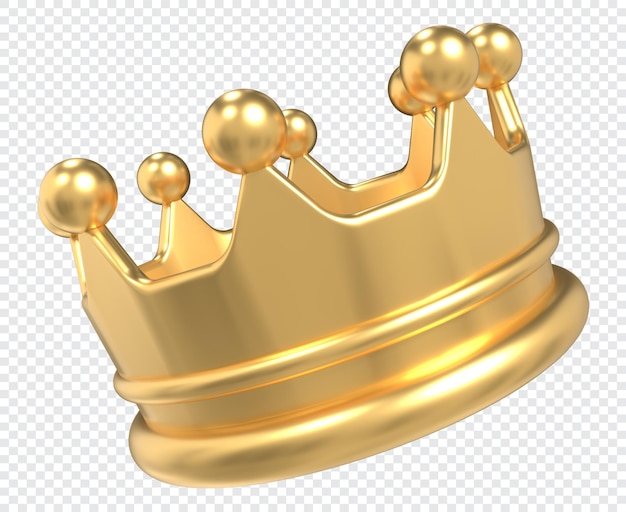 PSD goldkrone 3d-symbol glänzende goldene krone königliche majestät symbol 3d-rendering