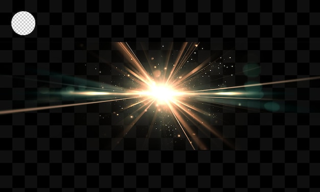 Goldlichteffekt auf transparentem Hintergrund.