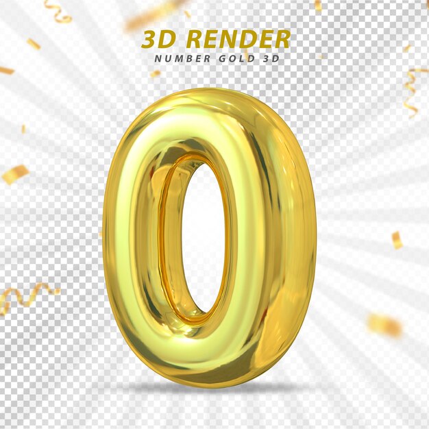 Goldluxusballons 3d Nummer 0