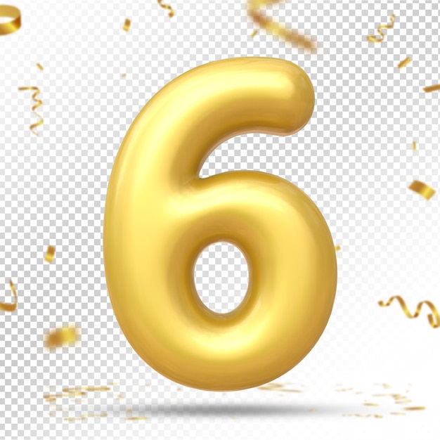 Goldluxusballons 3d Nummer 6
