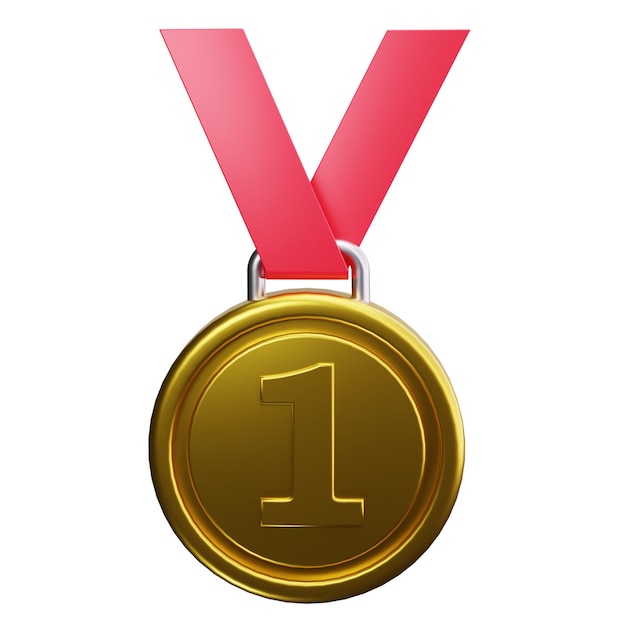 Goldmedaille mit rotem Band Erster Platz Gewinner