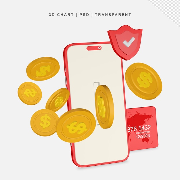Goldmünze in Mobiltelefonen und Kreditkarten