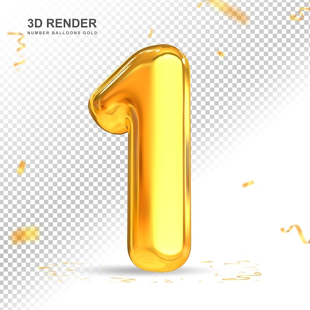 Goldnummer 1 luxusballons 3d