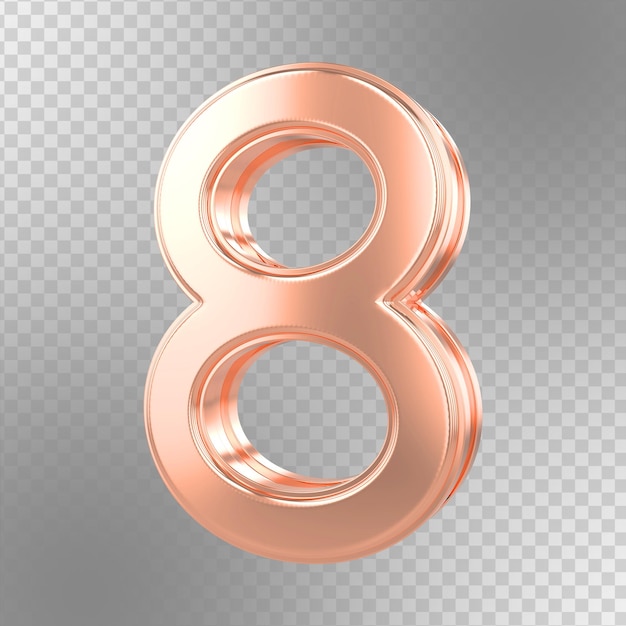Goldnummer 3D-Rendering