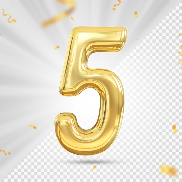 Goldnummer 5 Luxus 3d