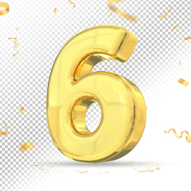 Goldnummer 6 Luxus 3d