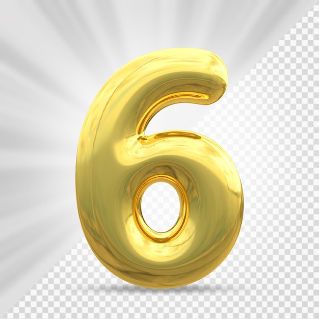 Goldnummer 6 Luxus 3d