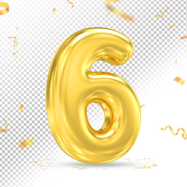 Goldnummer 6 Luxus 3d