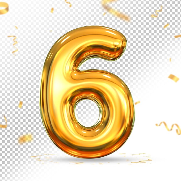 Goldnummer 6 Luxus 3d