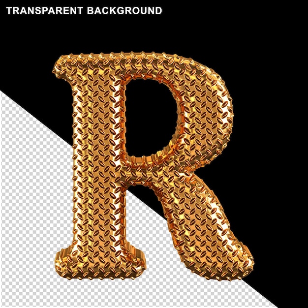 Goldribbiges Symbol Buchstabe r