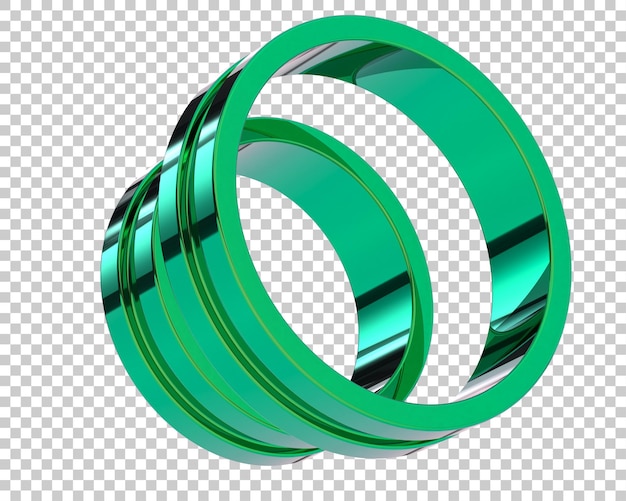 Goldring auf transparentem Hintergrund 3D-Darstellung
