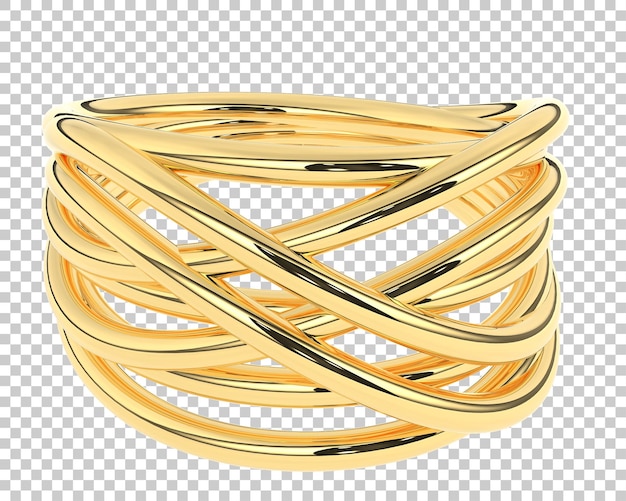 Goldring auf transparentem Hintergrund 3D-Darstellung