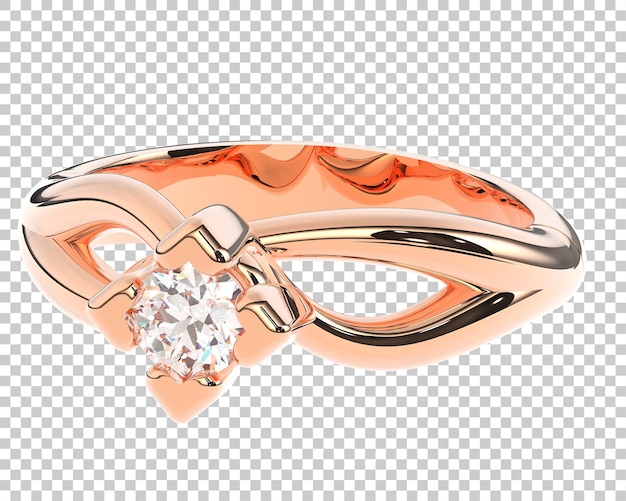 Goldring auf transparentem Hintergrund 3D-Darstellung