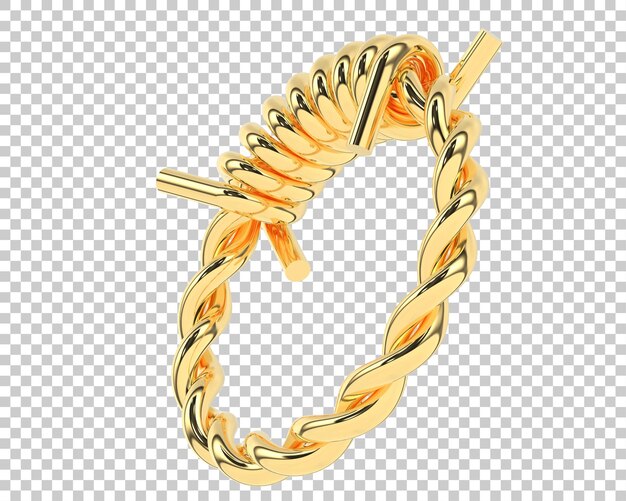 Goldring auf transparentem Hintergrund 3D-Darstellung