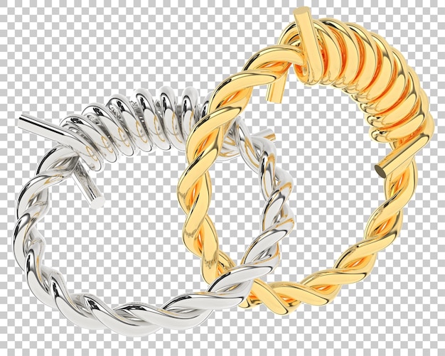 Goldring auf transparentem Hintergrund 3D-Darstellung