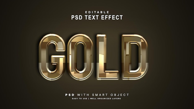 Goldtexteffekt. bearbeitbares text-smart-objekt