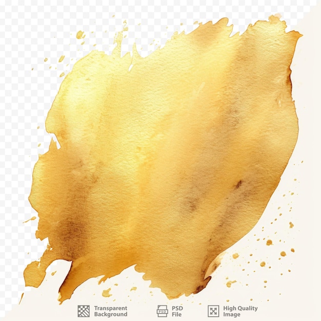 PSD goldtinte und aquarelltexturen auf transparentem hintergrundpapier mit pinselstricheffekten