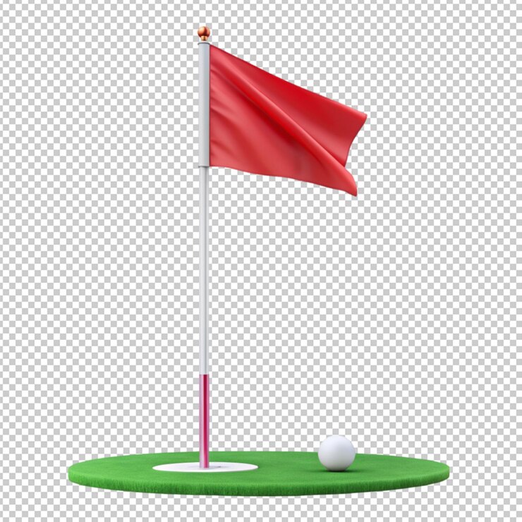 golf flag on transparent background