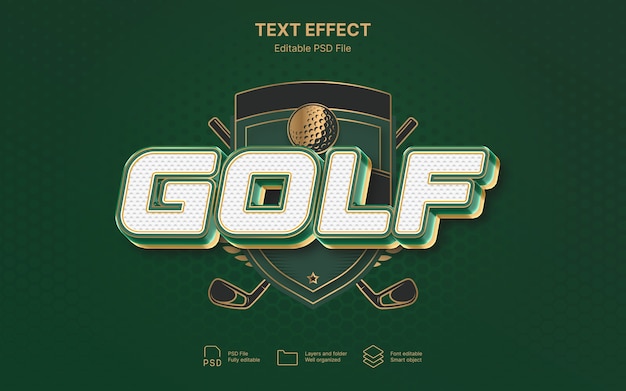 PSD golf-text-effekt