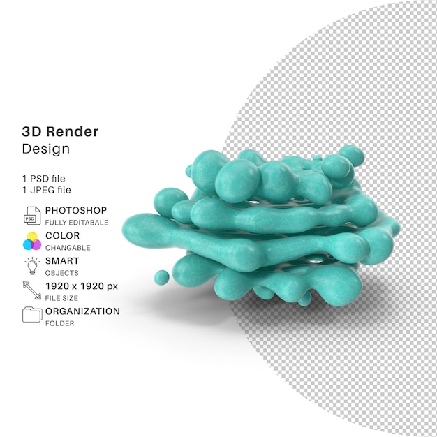 Golgi Complex Modélisation 3D Fichier PSD Structure moléculaire réaliste