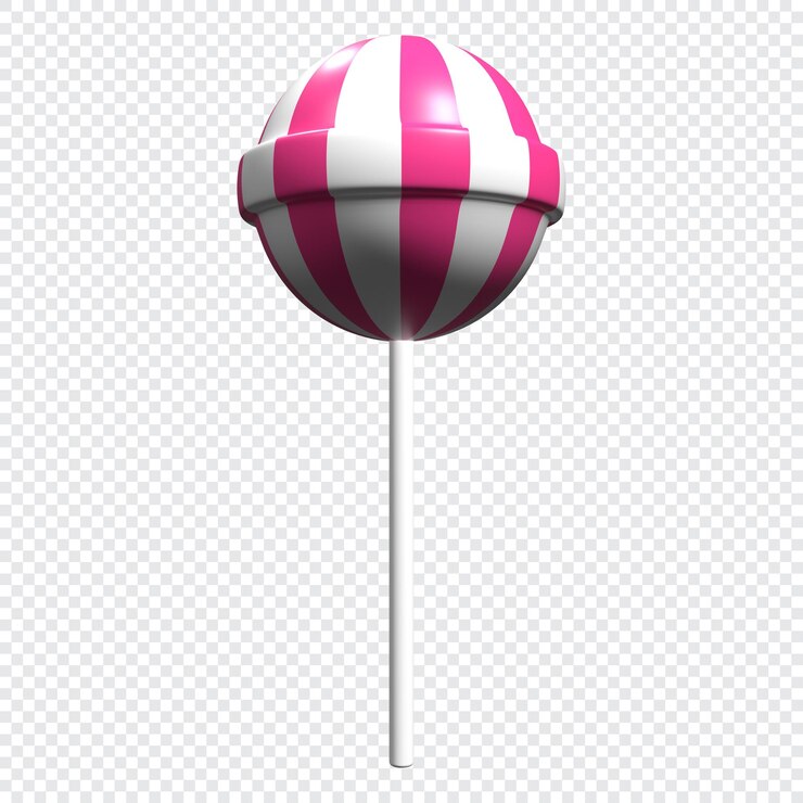 PSD golosina dulce golosina en palo ilustración 3d de una golosina redonda golosina a rayas