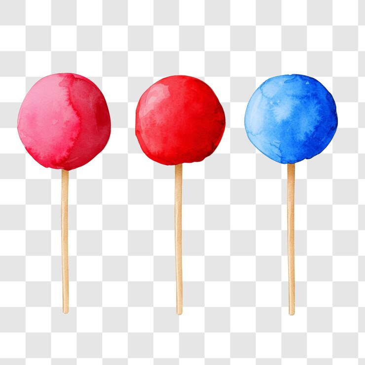 PSD golosinas de colores en palos para dulces