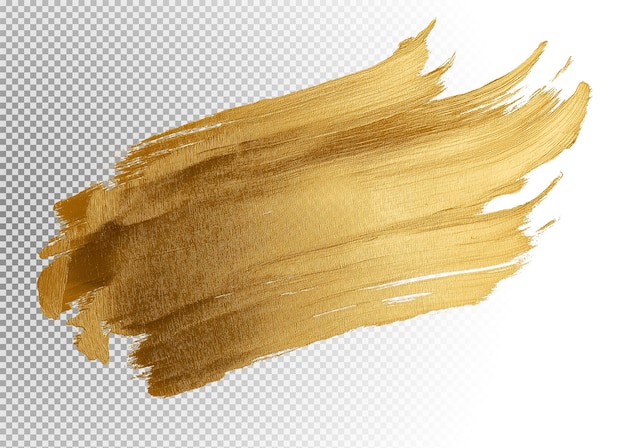 Golpes de pincel dorado en un fondo transparente