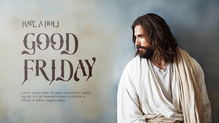 PSD good friday banner vorlage mit jesus christus hintergrund.