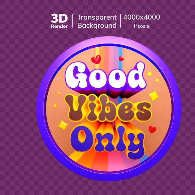 Good Vibes 3D Icons Radiate Positivity with Good Vibes Elevate Your Mood Discover Good Vibes