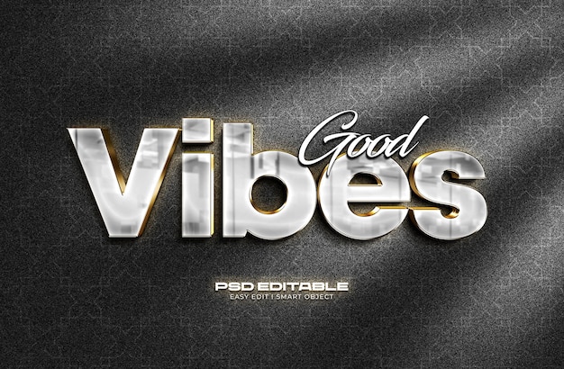 Good Vibes 3D-Textstil-Effektvorlage