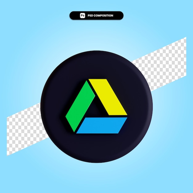 Google Drive-Logo-Anwendung 3D-Rendering-Illustration isoliert