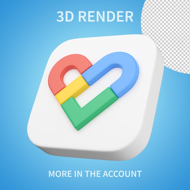 Google Fit-Symbol 3D-Rendering