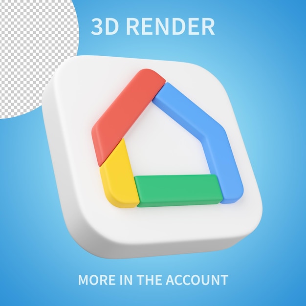 Google Home-Symbol 3D-Rendering