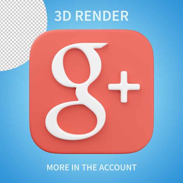 google, más, icono, 3d, render