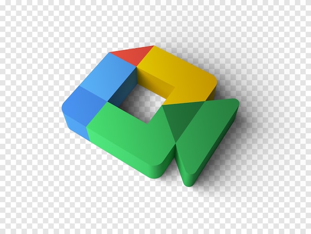 Google Meet Logo 3D-Rendering