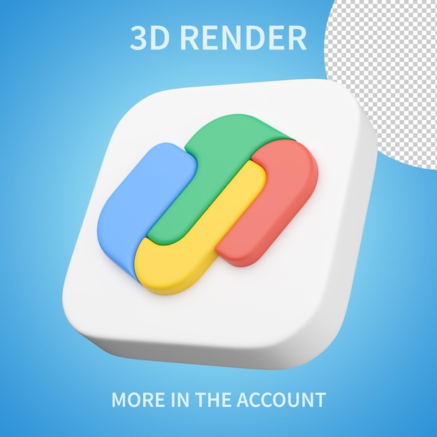 Google paga icona 3d rendering