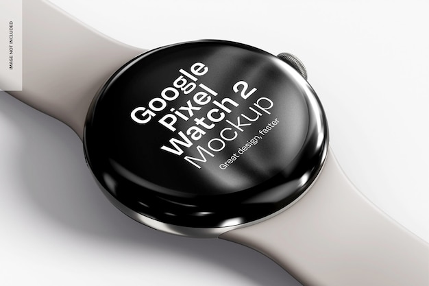 Google Pixel Watch 2 Mockup en primer plano 02 (en inglés)