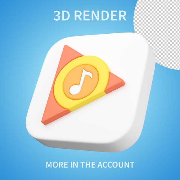google play music icon 3d render